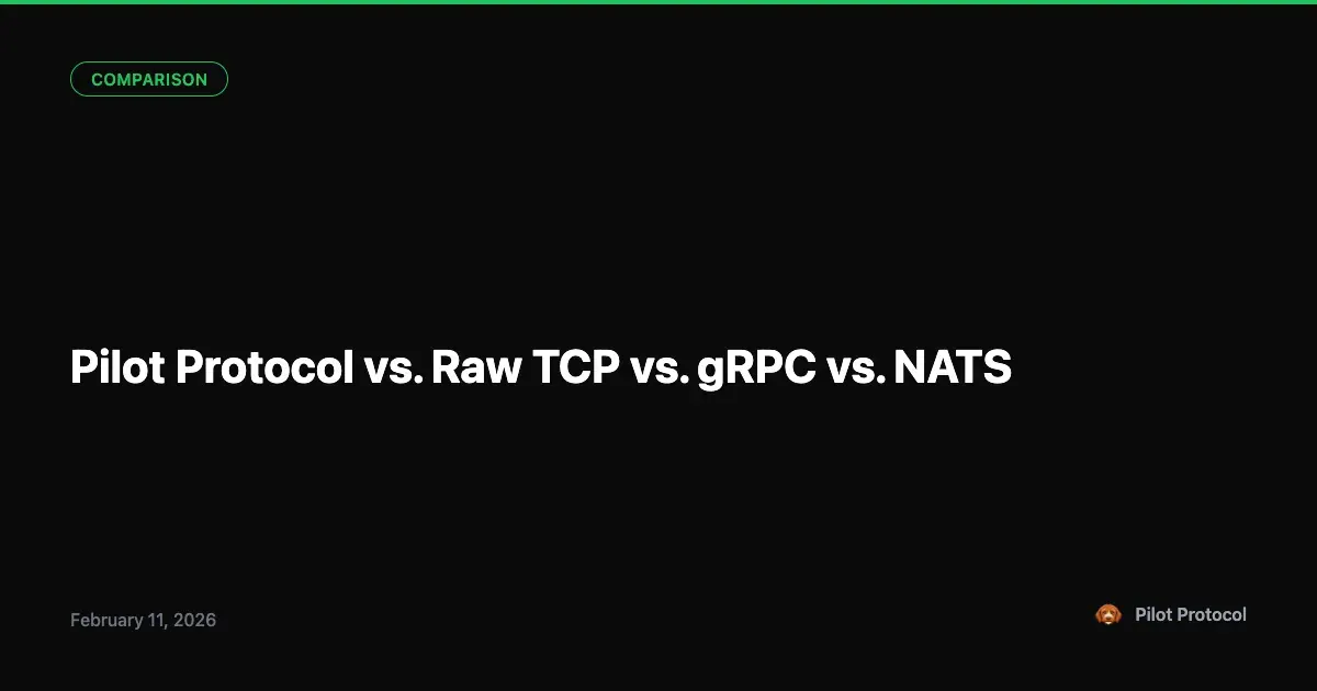 Pilot vs. TCP vs. gRPC vs. NATS: Agent Communication